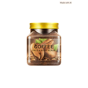 WOKALI SCRUB FOR FACE & BODY  COFFE ( EXFOLIANTE NATURAL PARA ROSTRO Y CUERPO DE CAFE)- 500ml