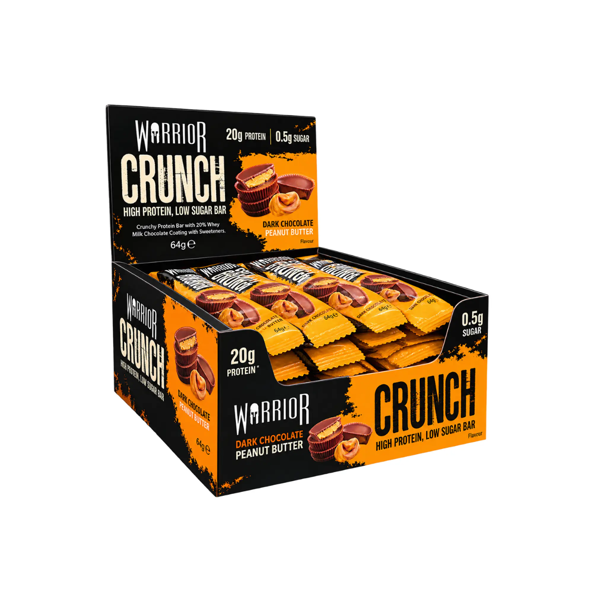 WARRIOR  PROTEINA EN BARRA EN 20g- caja x 12u x 64g(768)-  DARK CHOCOLATE PEANUT BUTTER FLAVOUR 1