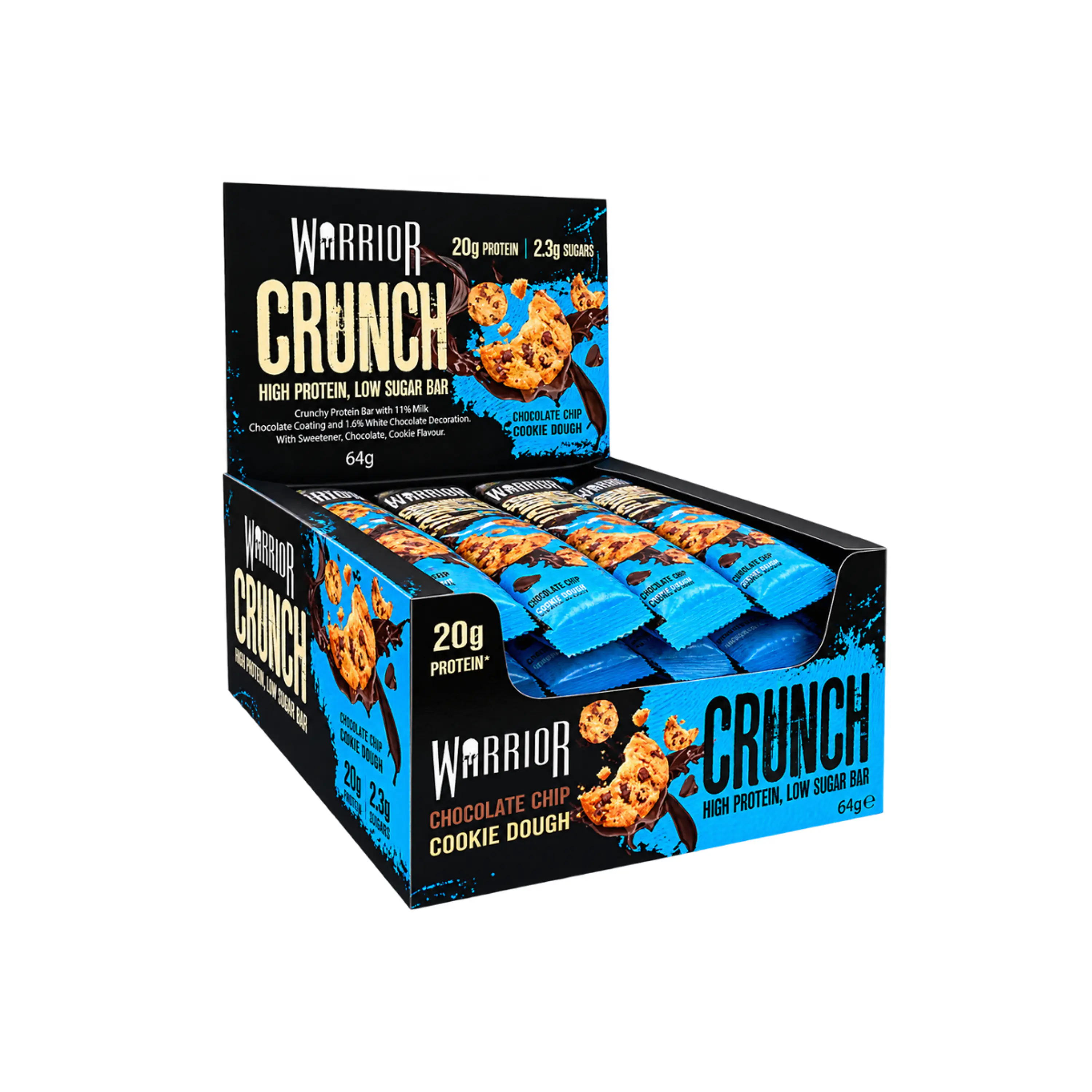 WARRIOR  PROTEINA EN BARRA EN 20g- caja x 12u x 64g(768)-  CHOCOLATE CHIP COOKIE DOUGH FLAVOUR 1