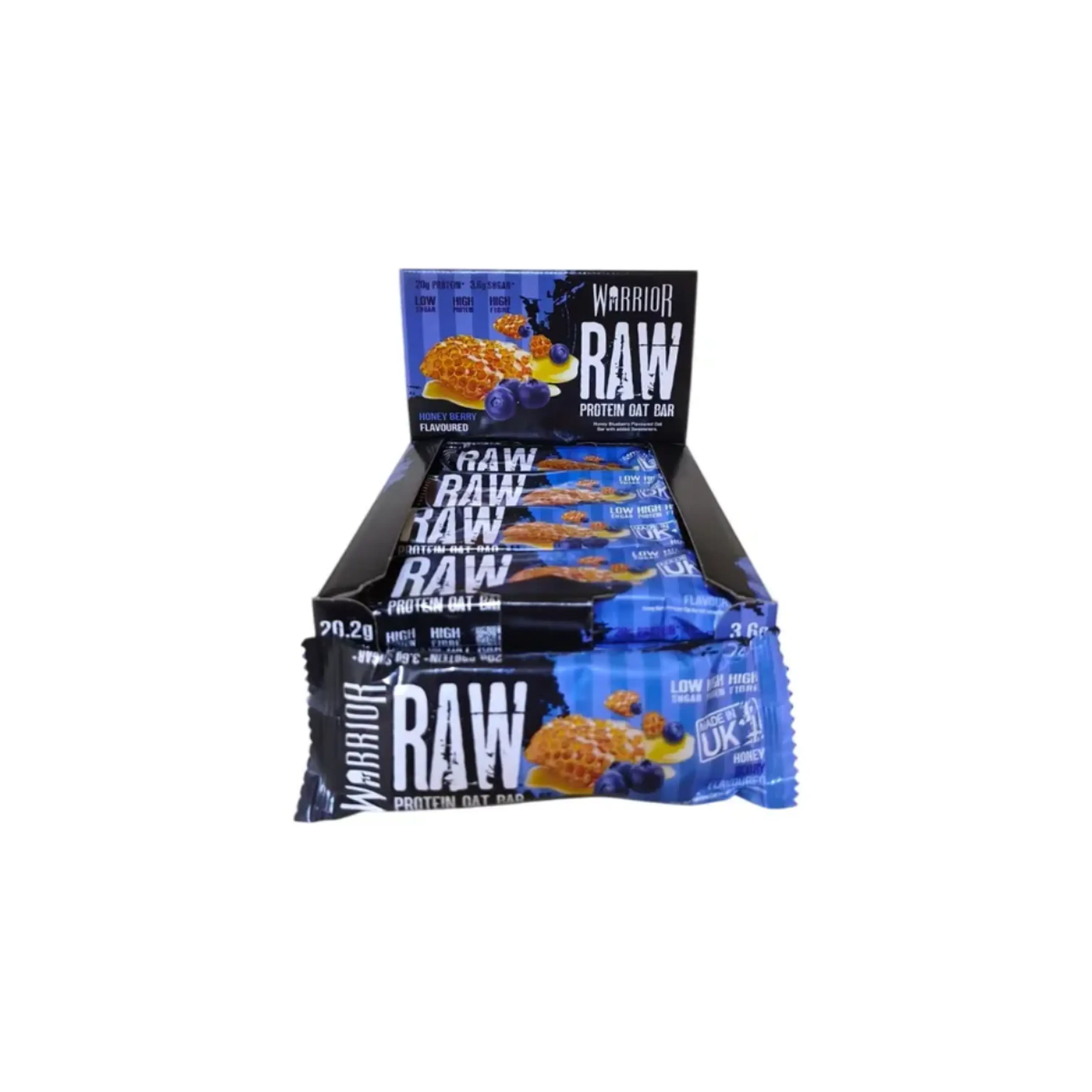 WARRIOR  PROTEINA EN BARRA EN 20g- caja x 12u x 75g(900)-  HONEY BERRY FLAVOURED 1