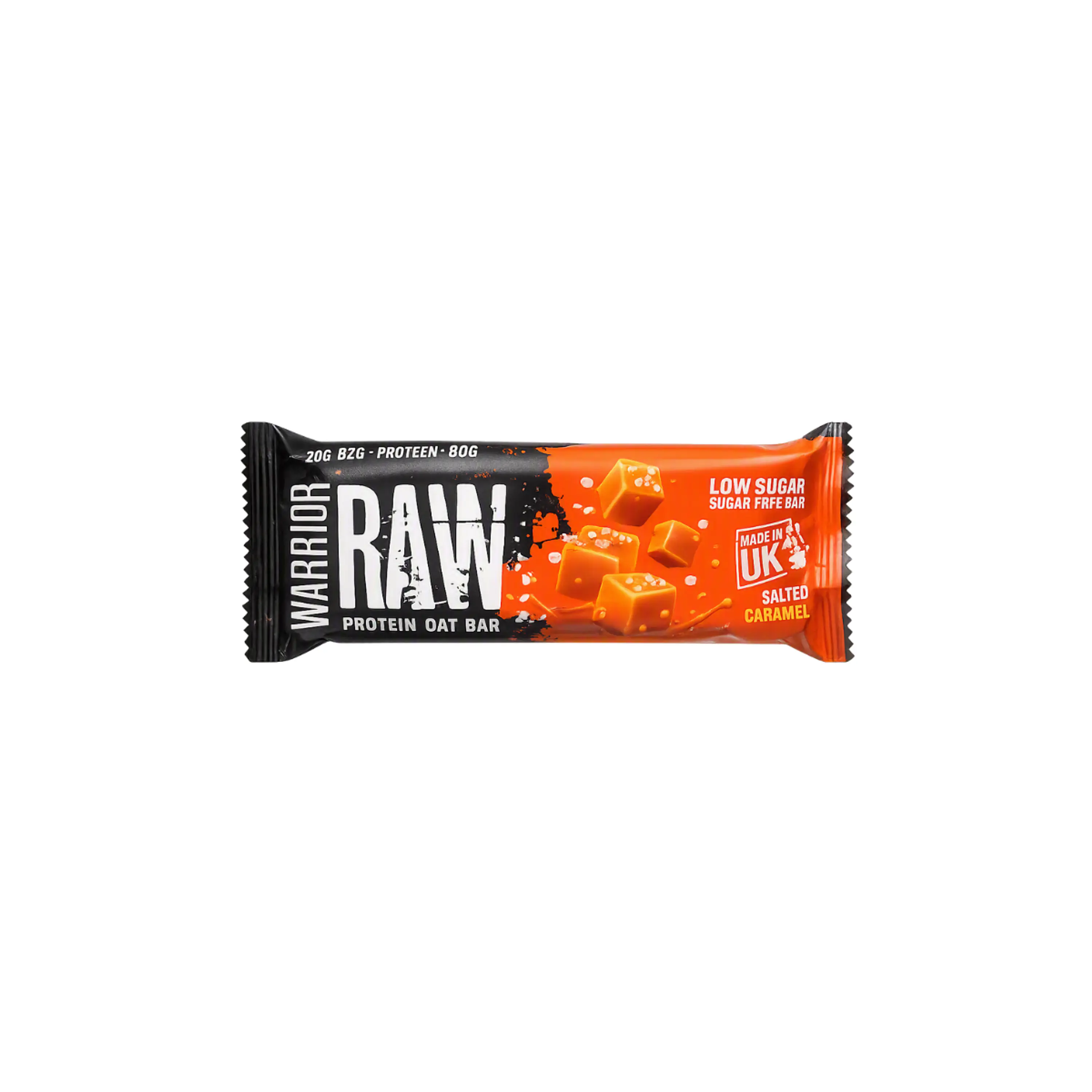 WARRIOR RAW PROTEINA EN BARRA 20 g - UNIDAD x 75g - SALTED CARAMEL FLAVOURED 1