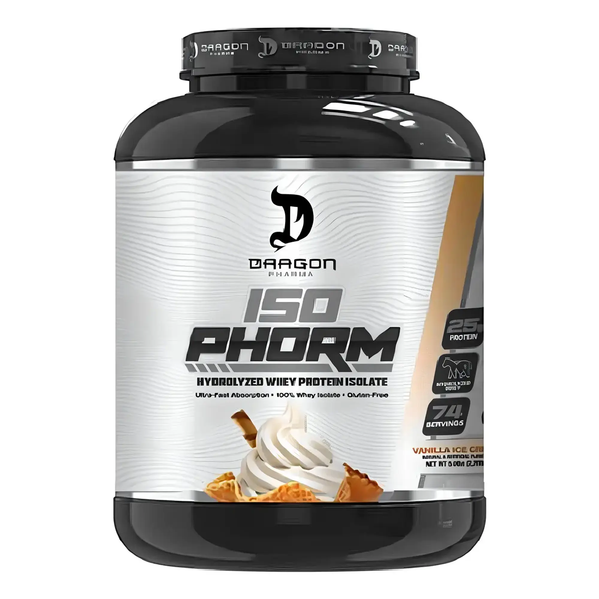 Iso Phorm Dragon Pharma Vanilla Ice Cream 5 lb (74 Servicios) 1