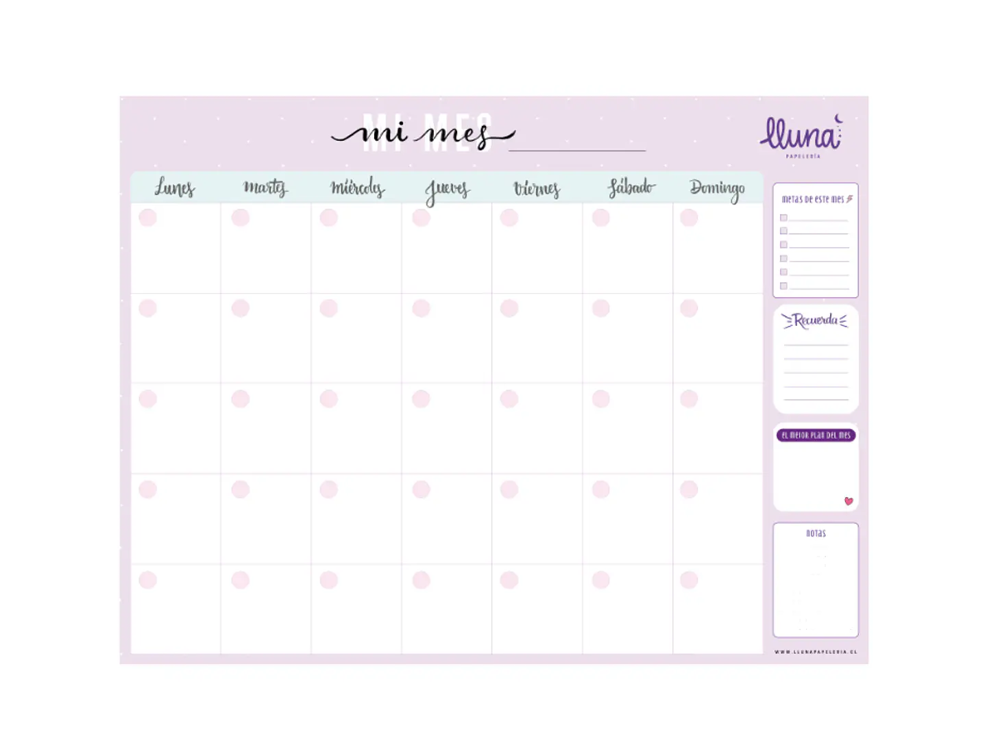 Planificador Digital Mensual Lila 3