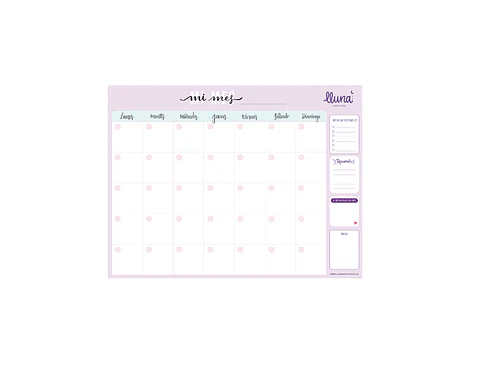 Planificador Digital Mensual Lila