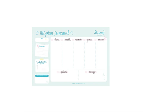 Planificador Digital Semanal Verde