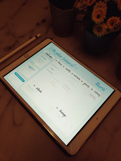 Planificador Digital Semanal Verde
