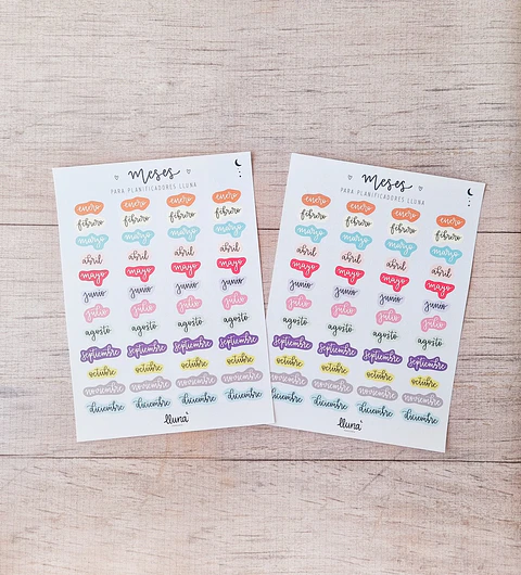 Stickers de Meses