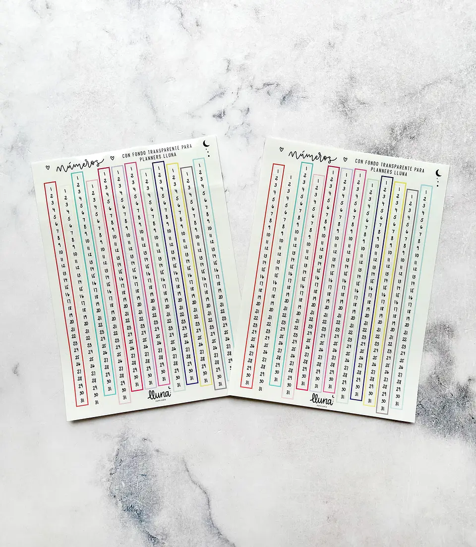 Stickers de Números 1