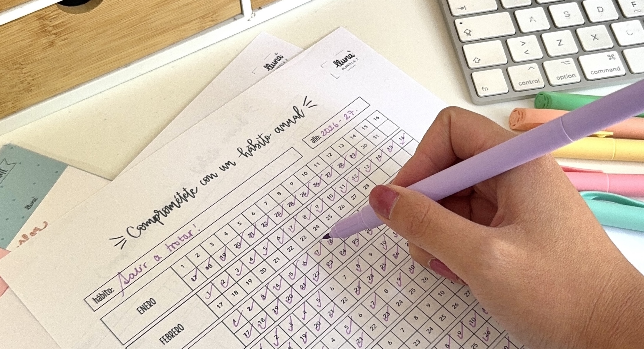 Plantilla descargable - Comprométete con un hábito anual