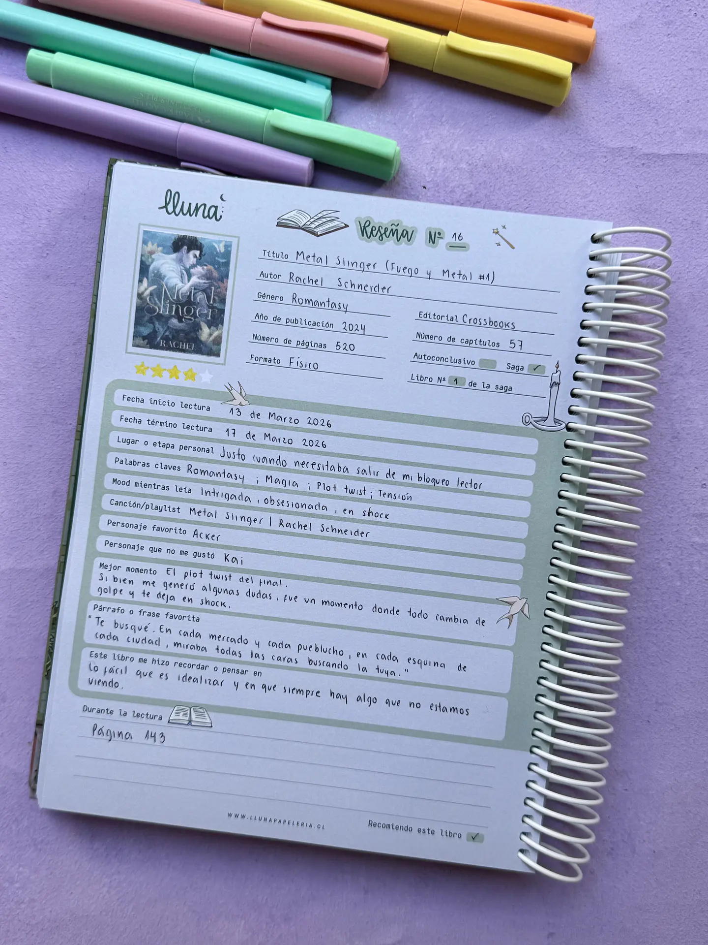 Reading Planner - PREVENTA con despacho el 05/05 17