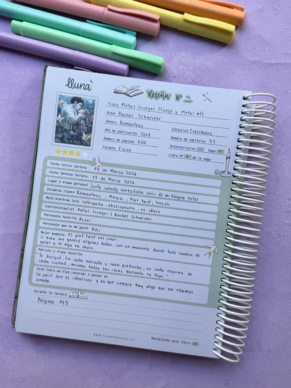 Reading Planner - PREVENTA con despacho el 05/05 17