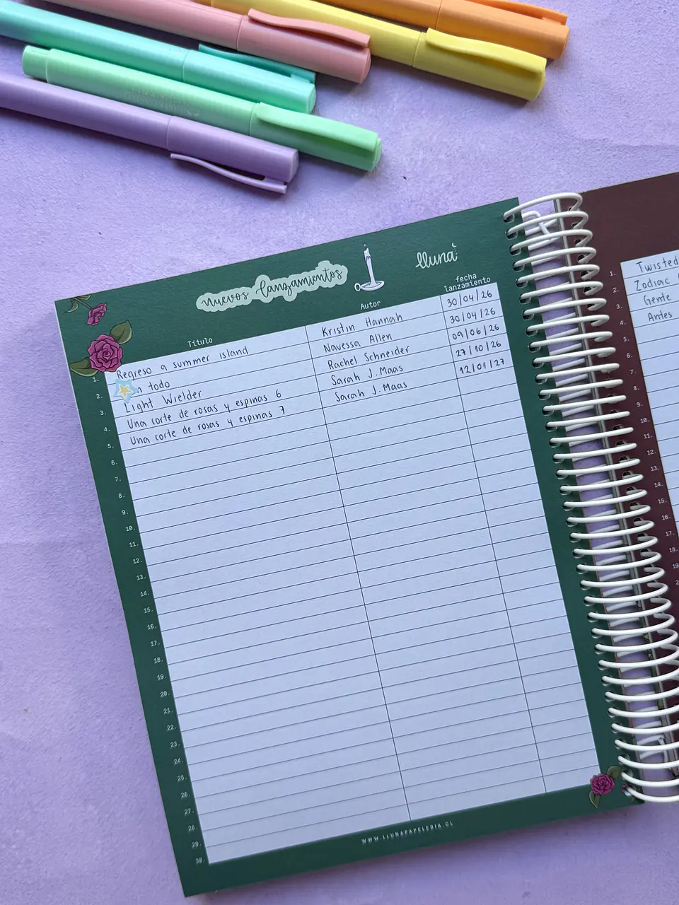 Reading Planner - PREVENTA con despacho el 05/05 18