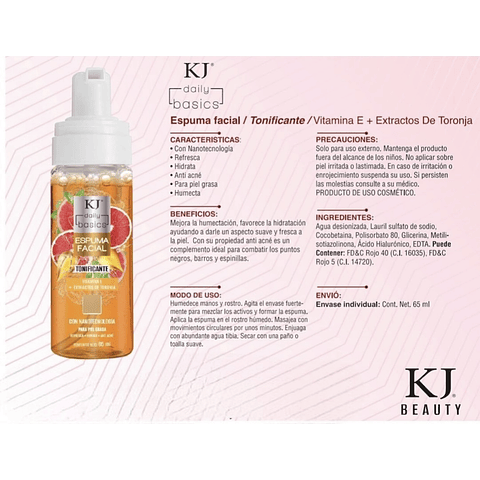 Espuma facial KJ vitamina E 