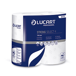 Papel Higiénico Lucart Strong Select 4 Extra Soft 4 Hojas Premium 1 Paquete x 4 Rollos.