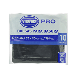 Bolsas de Basura Plana 70x90 cm 10 Unidades - Virutex Pro.
