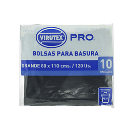 Bolsas de Basura Plana 80x110 CM 10 Unidades - Virutex Pro.