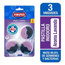 Pastilla Inodoro Estanque Lavanda x3 Unid. - Virutex