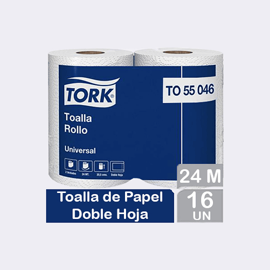 Toalla de Papel Tork D/H, 16 rollos x 24 mts