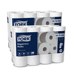 Papel Higiénico en Rollo Tork Premium Doble Hoja en Bolsa de 2 Paquete de 24 Rollos de 20 Mts.