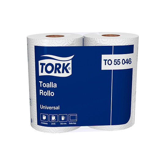 Toalla de Papel Tork D/H, 2 rollos x 24 mts