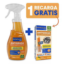 Nanolife Antigrasa Cítrico Líquido Lleno + Recarga Gratis