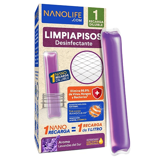 Nanolife Limpia Piso Desinfectante Lavanda Recarga 1 Lt.