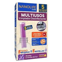 Nanolife Multiuso Desinfectante Lavanda 5 Recargas