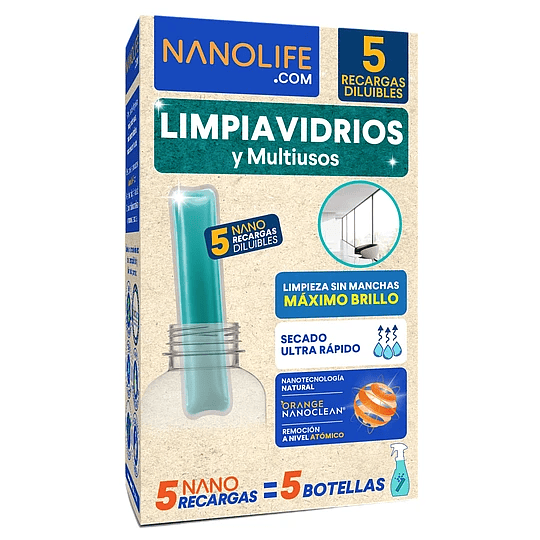 Nanolife Limpia Vidrio y Multiuso Recarga  Lt.