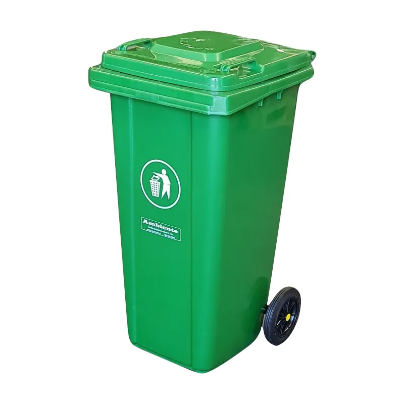 Contenedor De Basura 120 Litros Con Tapa Color Verde y Ruedas