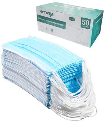 Mascarillas 3 Pliegues CRANBERRY Uso Médico (Caja 50 Unidades)