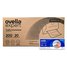 Toalla Interfoliada D/H Caja de 20 Paquetes de 200 Hojas