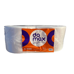 Papel Higiénico Damax 4 rollos x 500 Mt. H/S