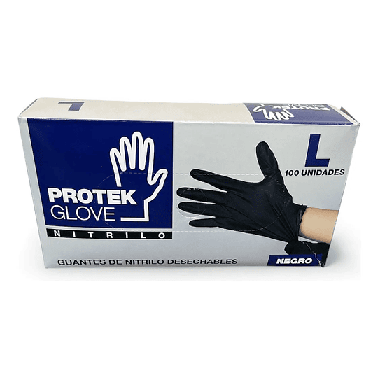 Guante Nitrilo Negro S/Polvo x 50 pares Talla L