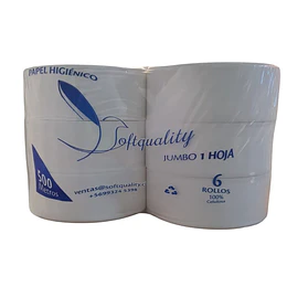 Papel Higiénico Jumbo 6x500 Mt. H/S Softquality