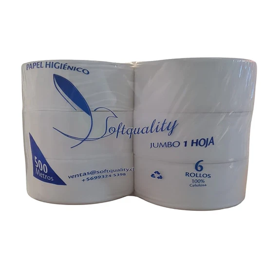 Papel Higiénico Jumbo 6x500 Mt. H/S Softquality
