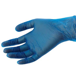 Guantes de Vinilo Azul Desechable Talla L - Caja de 100 Unidades