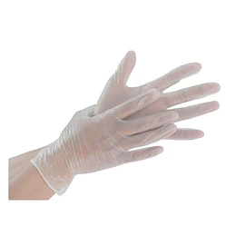 Guantes de Vinilo Transparente Desechable Talla S - Caja de 100 Unid.
