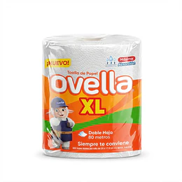 Toalla de Papel Ovella Doble Hoja Rollo 80 Mts.
