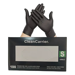 Guante Vinilo Negro Talla S Clean Carrier 50 pares