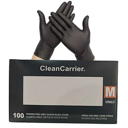 Guante Vinilo Negro Talla M Clean Carrier 50 pares
