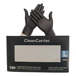 Guante Vinilo Negro Talla L Clean Carrier 50 pares- COPIA
