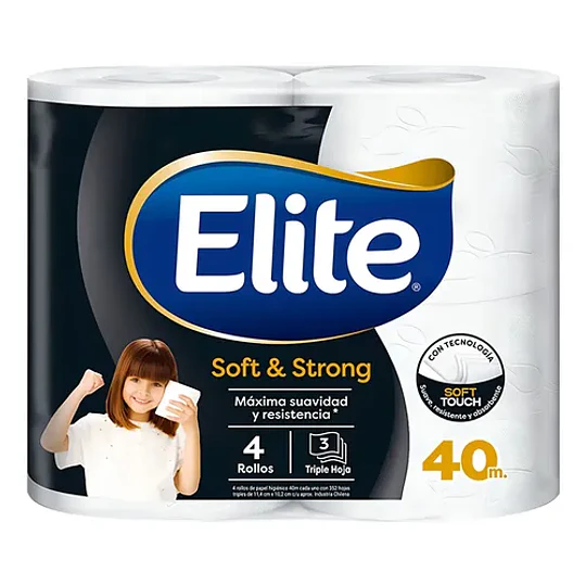 Papel Higiénico Elite Triple Hoja 32 rollos x 40 Mt.