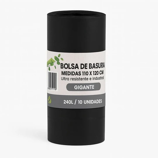Bolsa de Basura Negra 110x120 X 10 Unid. 60 Mic.