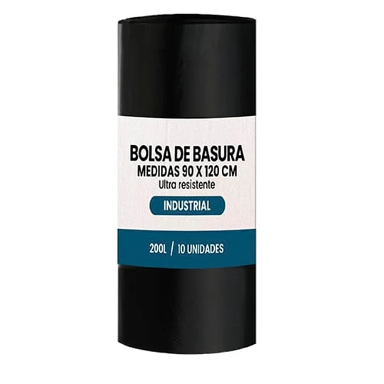 Bolsa de Basura Negra 90x120 x 10 Unid. 60 Mic.