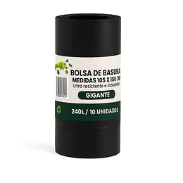 Bolsa de Basura Negra 105x150 x 10 Unid. 80 Mic.