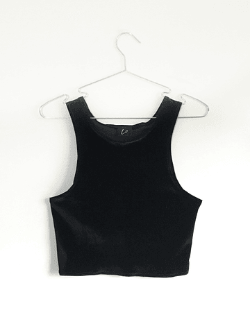 Crop top basic terciopelo 