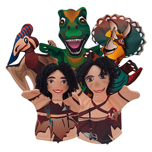 La Prehistoria: Dinosaurios y Cavernícolas. Títeres de mano.