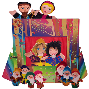 Teatro bosque con títeres de Blancanieves y los Siete Enanitos