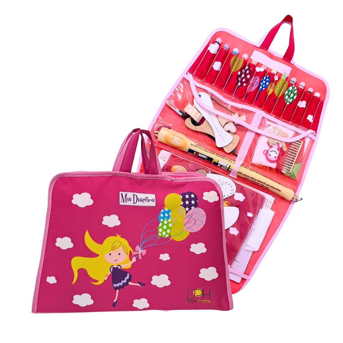 Valija de Arte Mis Diseños. Nena con Globos 2