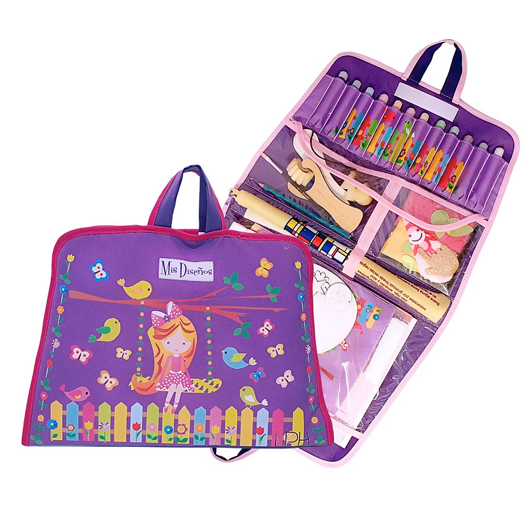 Valija de Arte Mis Diseños. Nena en Hamaca 2